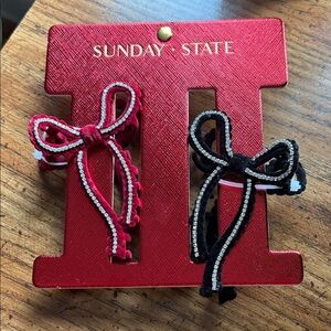 Red and Black Bow Hair